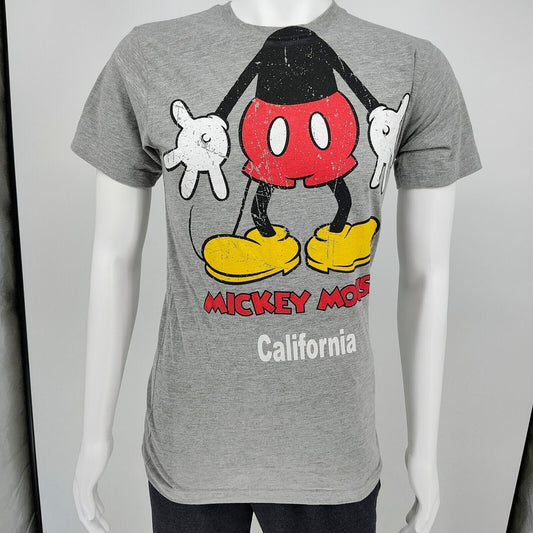 Disney Mickey Mouse California Body Gray Graphic T-Shirt  (Small)