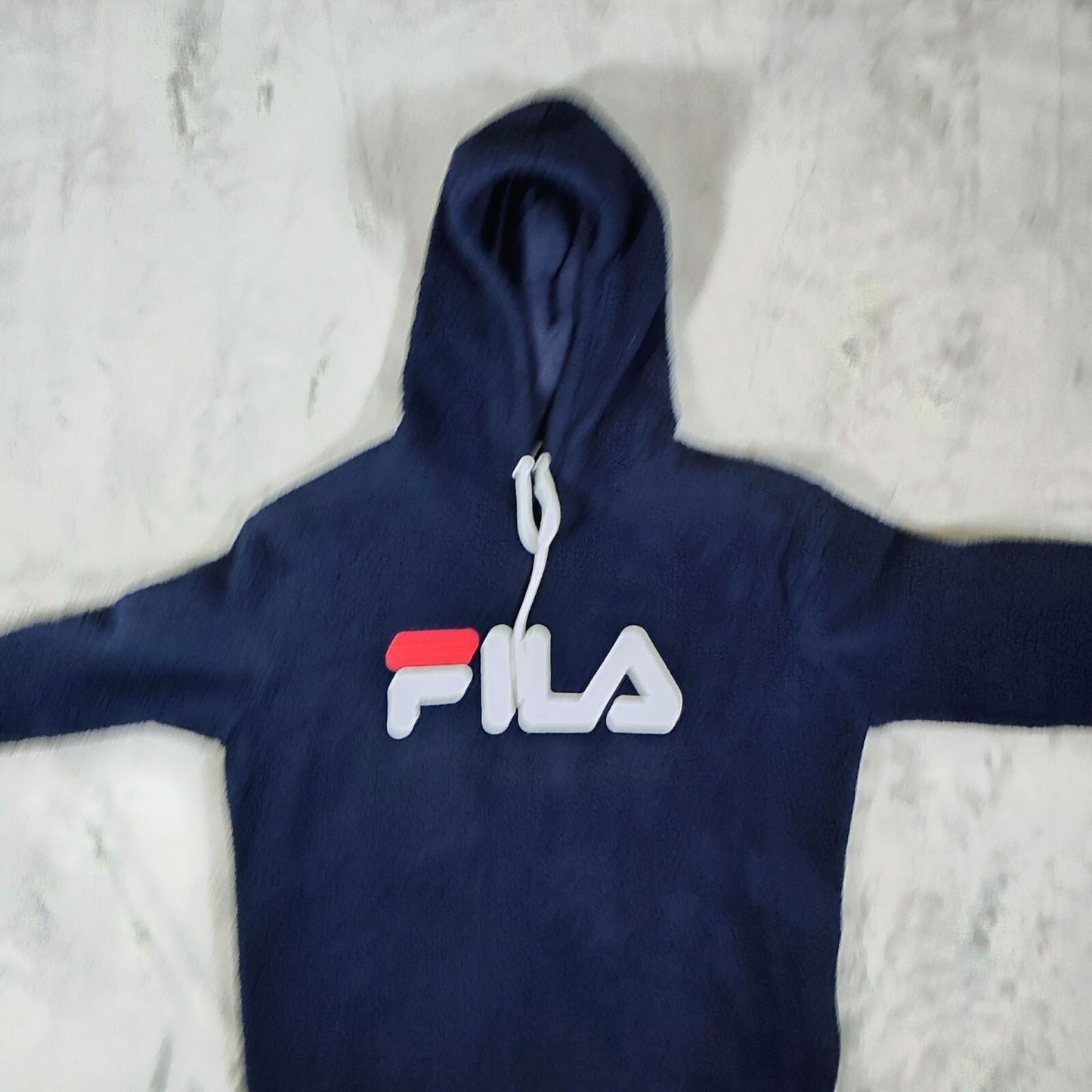 Fila Women's Navy Blue Caroline Sherpa Fleece Hoodie Pullover (Size XL)