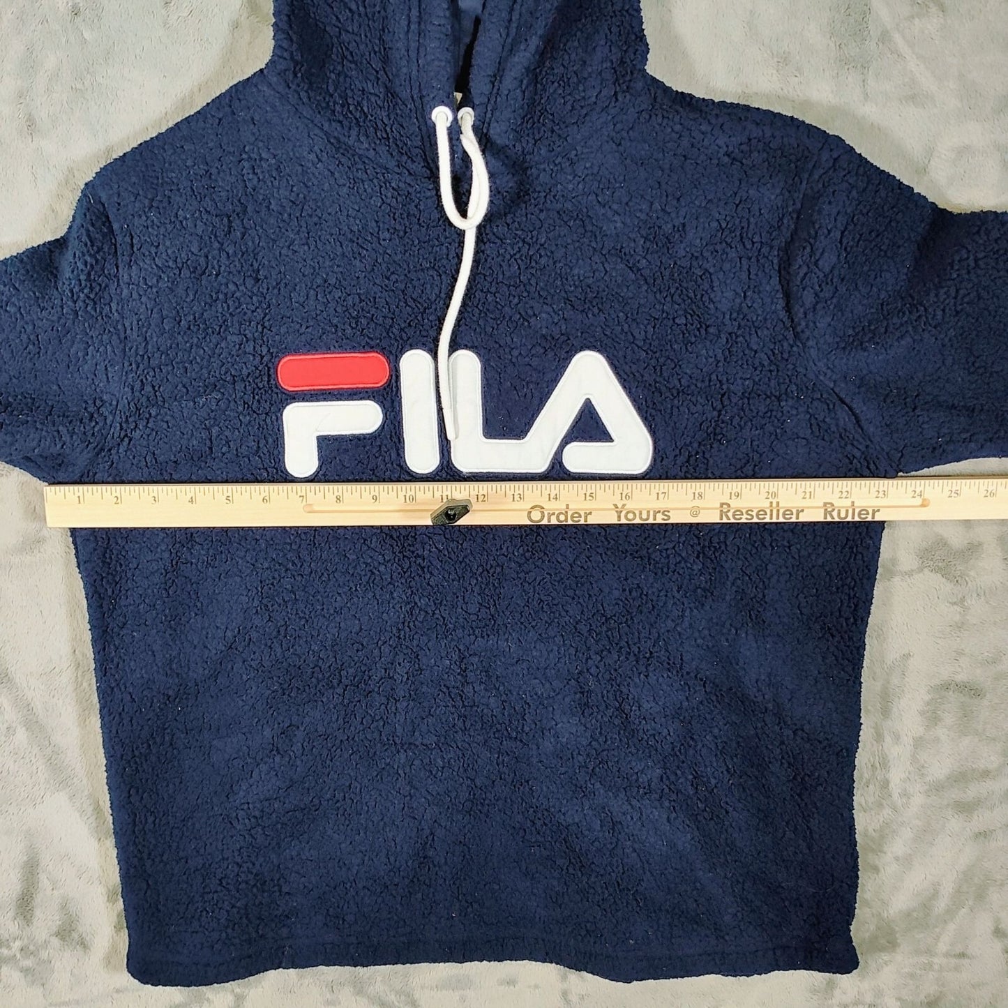 Fila Women's Navy Blue Caroline Sherpa Fleece Hoodie Pullover (Size XL)