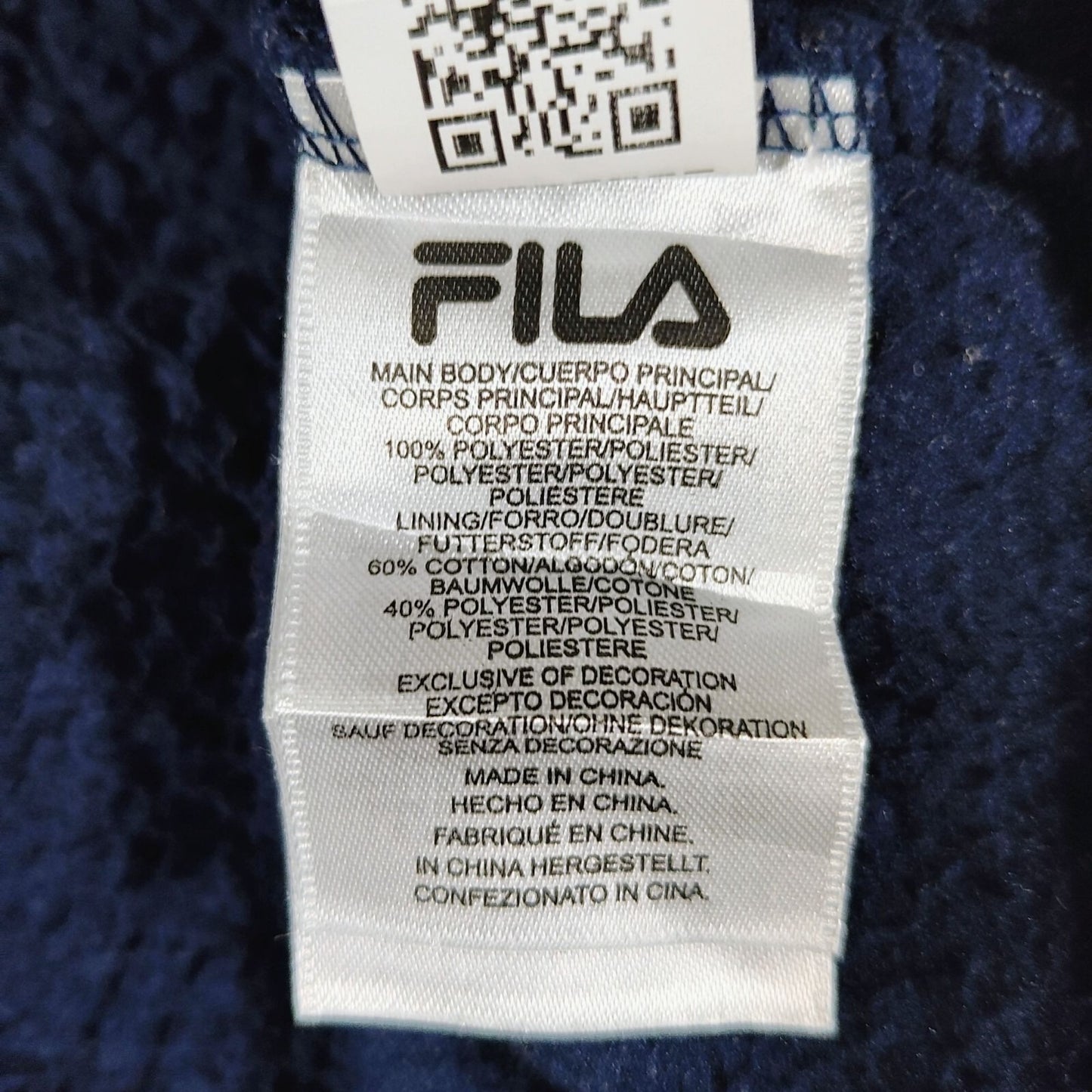 Fila Women's Navy Blue Caroline Sherpa Fleece Hoodie Pullover (Size XL)