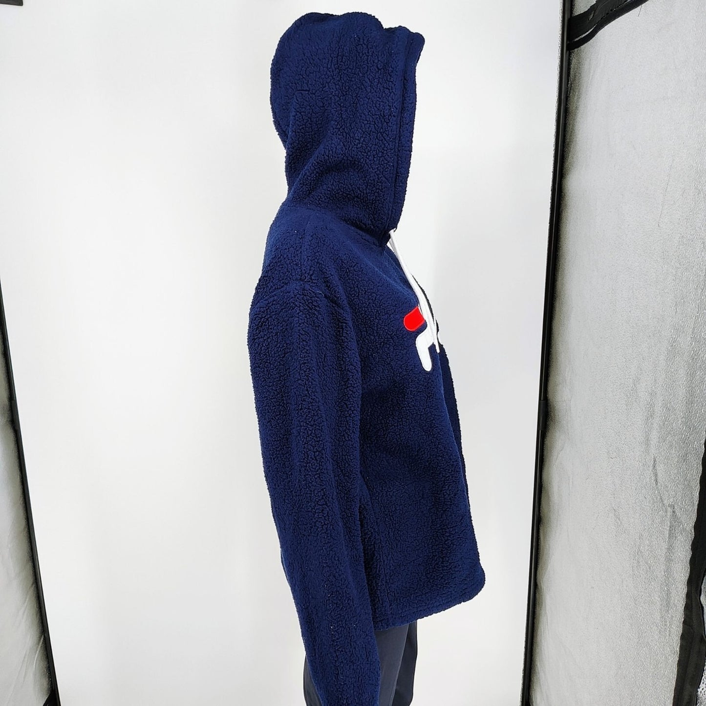 Fila Women's Navy Blue Caroline Sherpa Fleece Hoodie Pullover (Size XL)