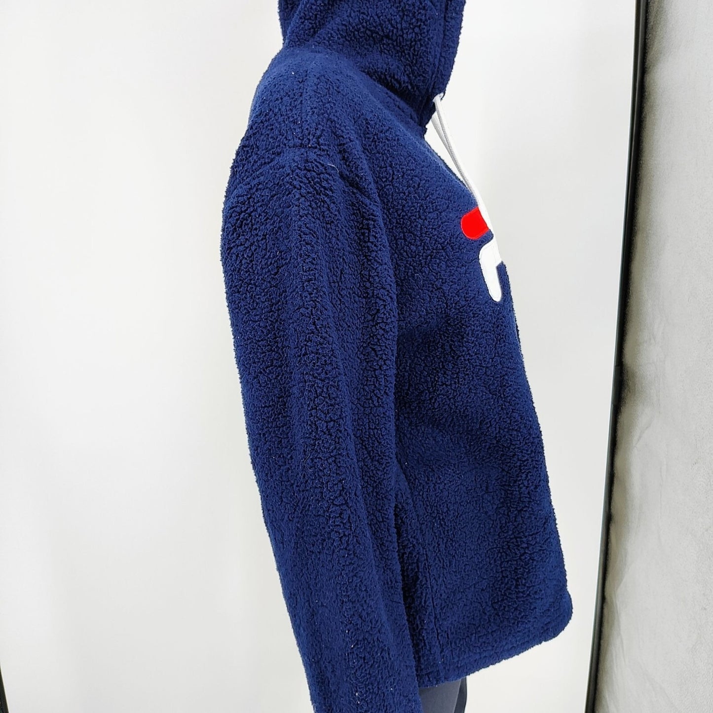 Fila Women's Navy Blue Caroline Sherpa Fleece Hoodie Pullover (Size XL)