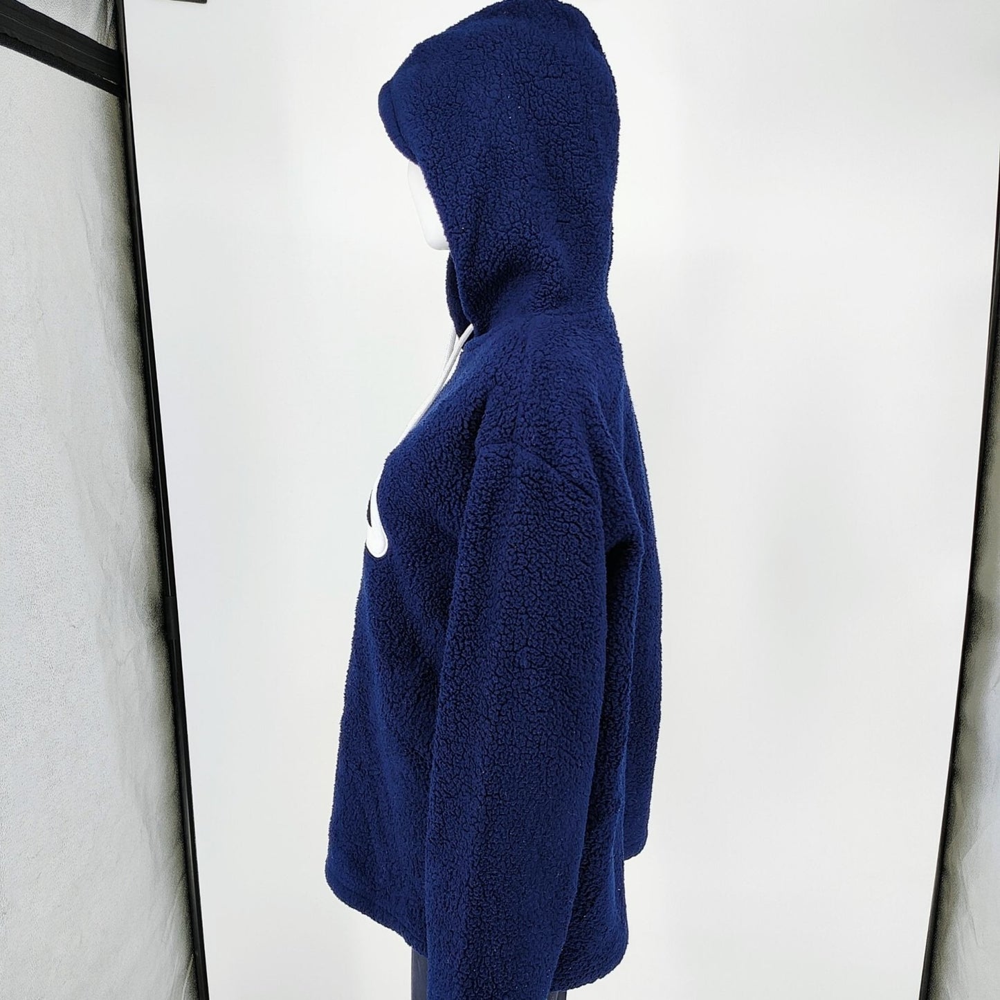 Fila Women's Navy Blue Caroline Sherpa Fleece Hoodie Pullover (Size XL)