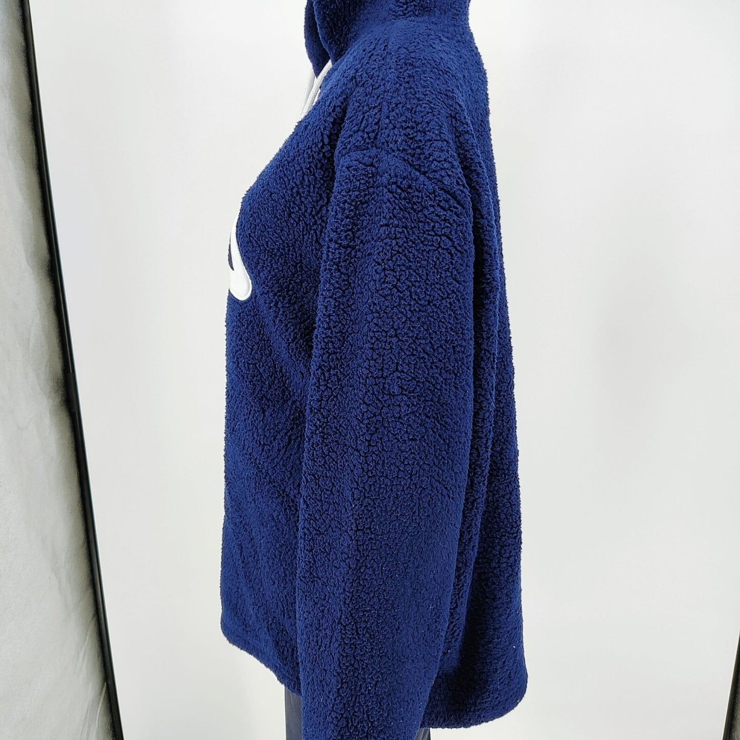 Fila Women's Navy Blue Caroline Sherpa Fleece Hoodie Pullover (Size XL)
