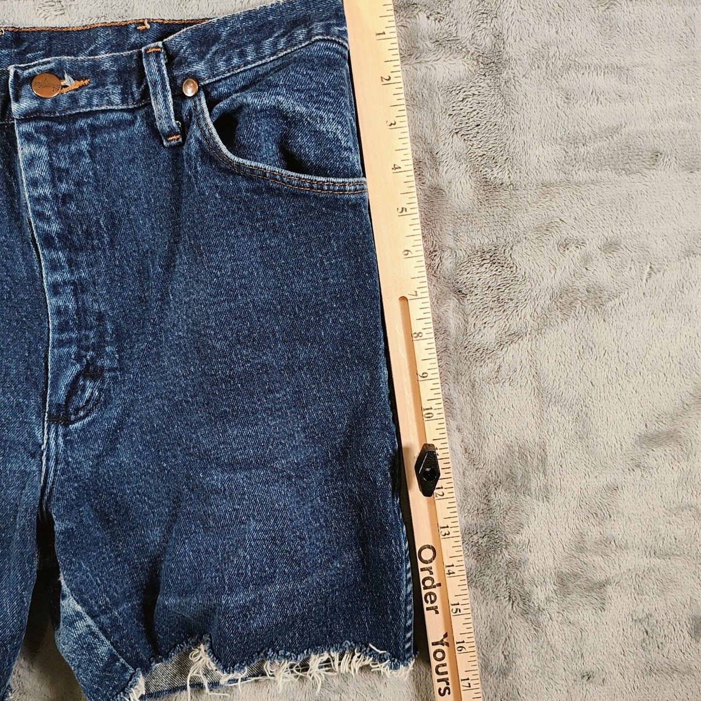 Y2K Wrangler Mens 947STR Cowboy Cut Stretch Jeans DIY Cut Off Shorts (Size 34)