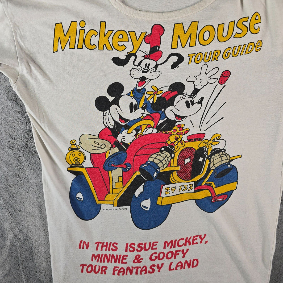 Vintage 1990s Disney Mickey Mouse Tour Guide Oversized Graphic T-Shirt (XL)