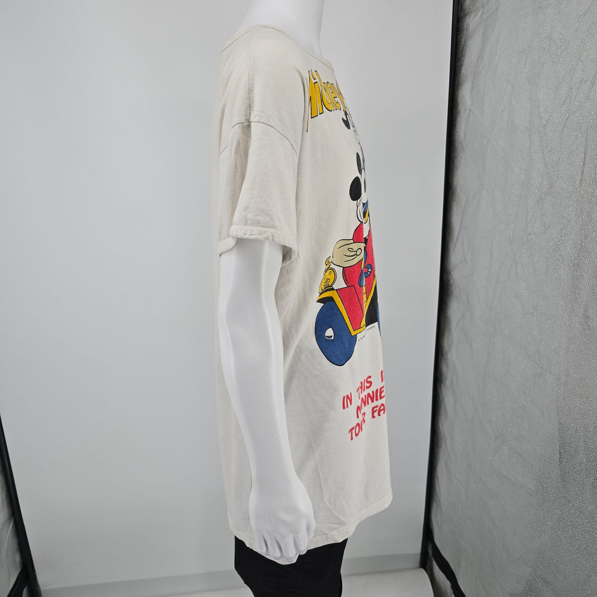 Vintage 1990s Disney Mickey Mouse Tour Guide Oversized Graphic T-Shirt (XL)