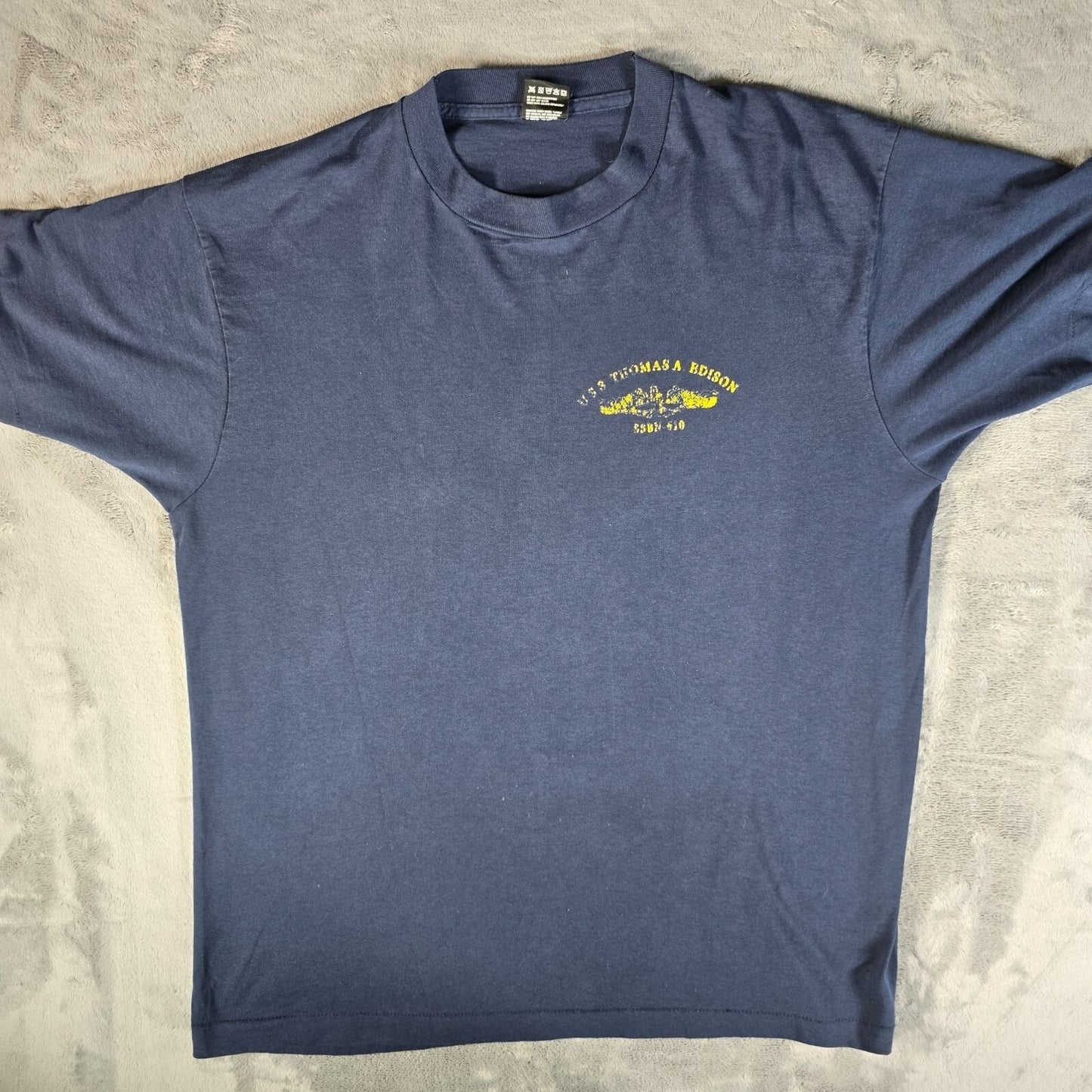 Vintage 1990s USS Thomas A. Edison SSBN-610 Submarine Single Stitch T-Shirt (XL)