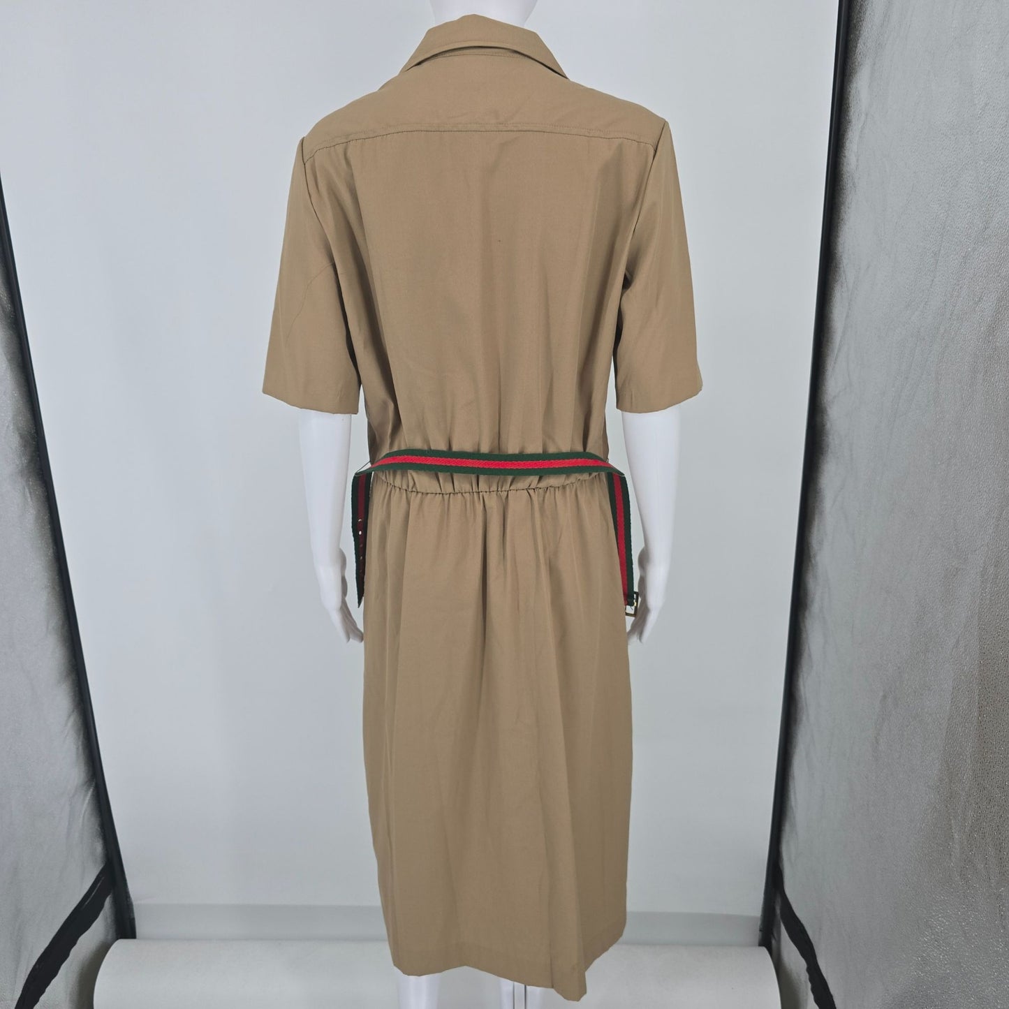 Vintage 1980s Kenny Classics Belted Midi Safari Shirt Dress (Size 14/L)