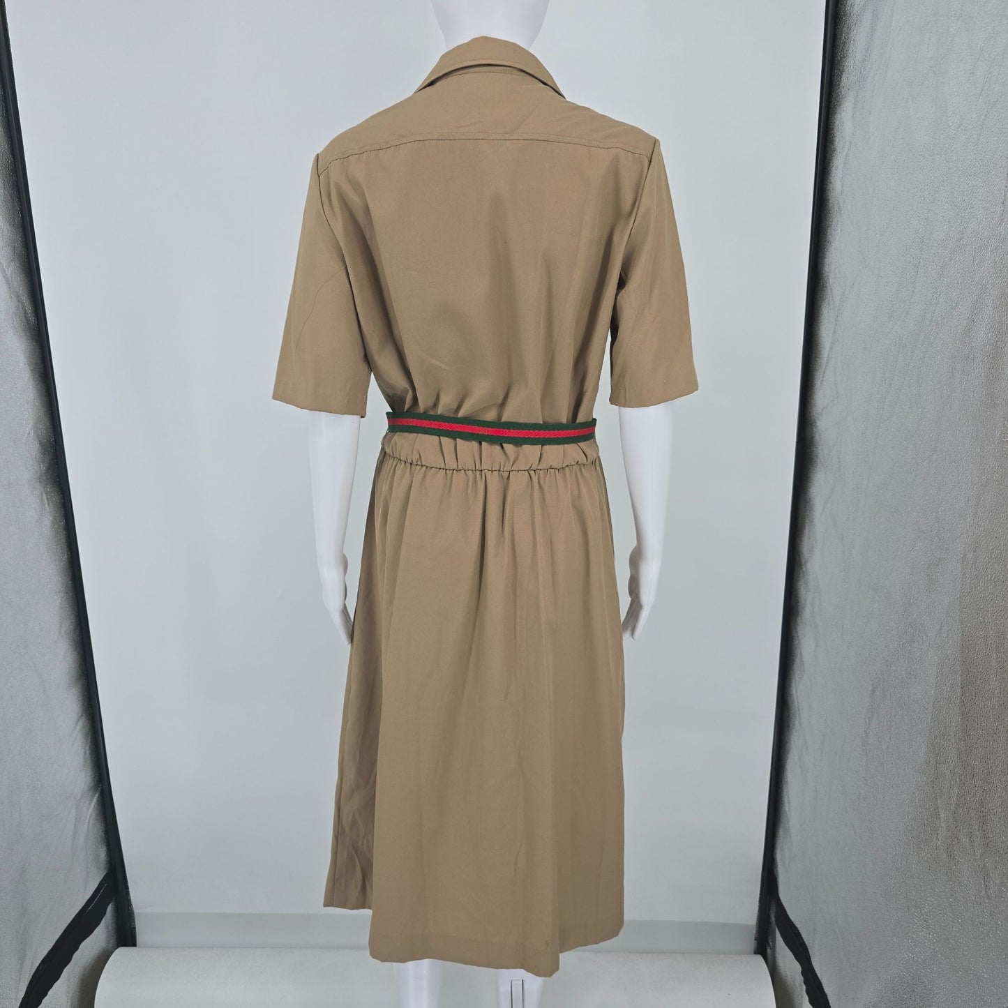 Vintage 1980s Kenny Classics Belted Midi Safari Shirt Dress (Size 14/L)