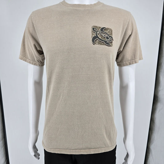 2015 Crazy Shirts Hawai'i Kauai Sea-Turtle Kona Coffee Dyed Graphic T-Shirt (S)