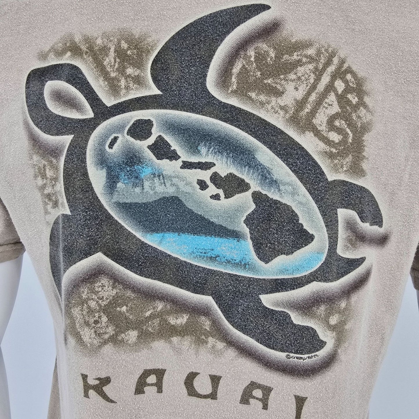 2015 Crazy Shirts Hawai'i Kauai Sea-Turtle Kona Coffee Dyed Graphic T-Shirt (S)