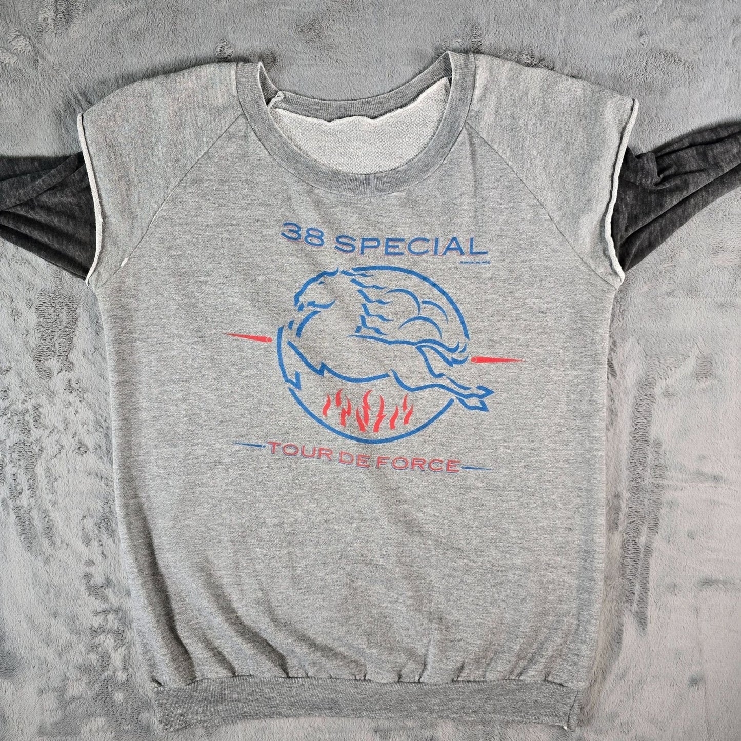 Vintage 1980s 38 Special Tour De Force 1984 Raglan Sleeve Band Sweatshirt (L)
