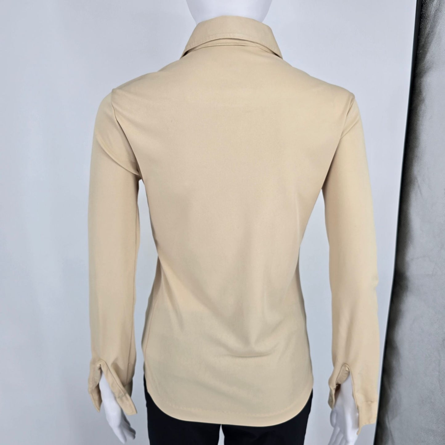 Vintage 1970s Stuffed Shirt Women's Pointed Collar Button-Up Blouse Top (S)
