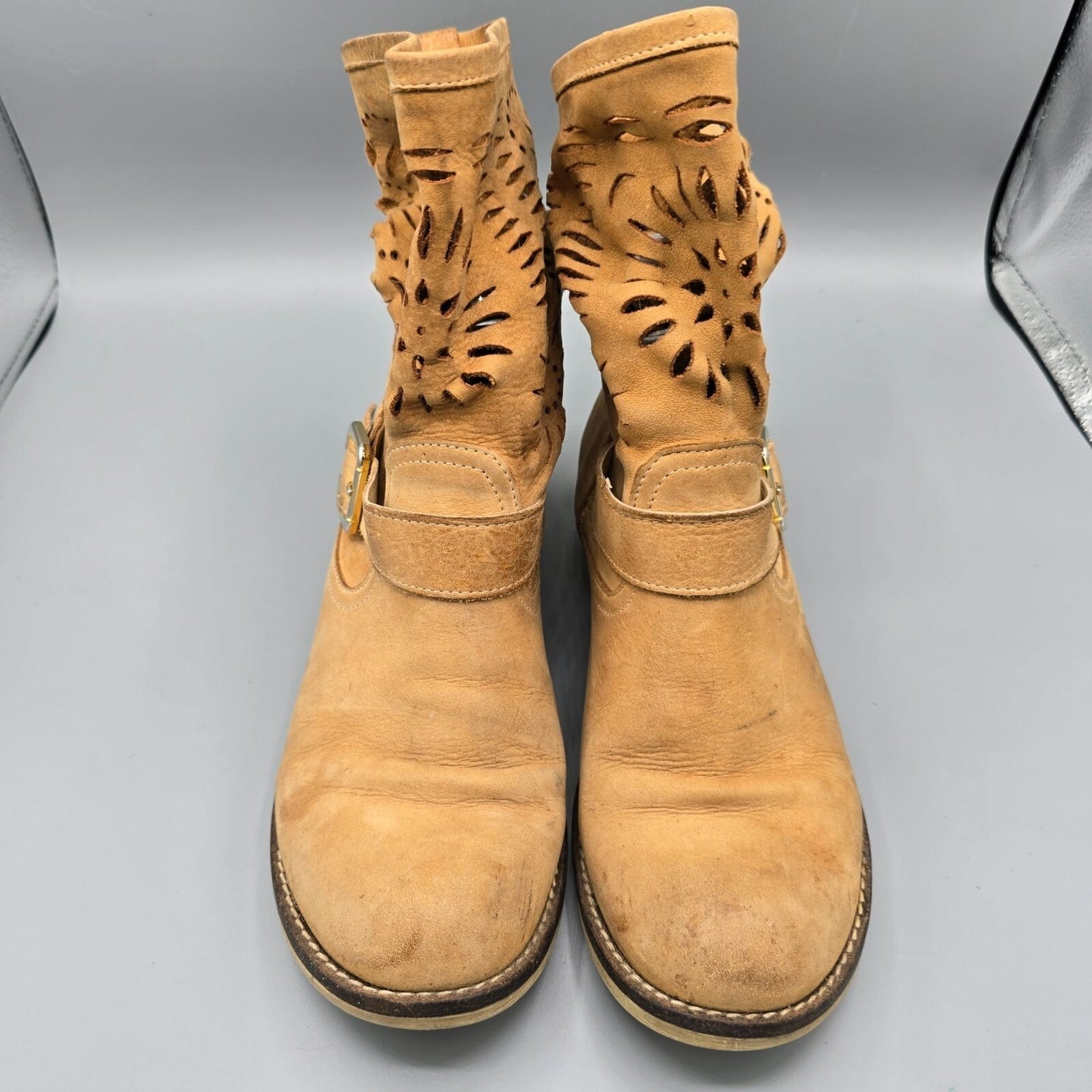 Joi Handmade in Italy Women's Suede Leather Cut Out Ankle Boots EU38 (US 7.5)