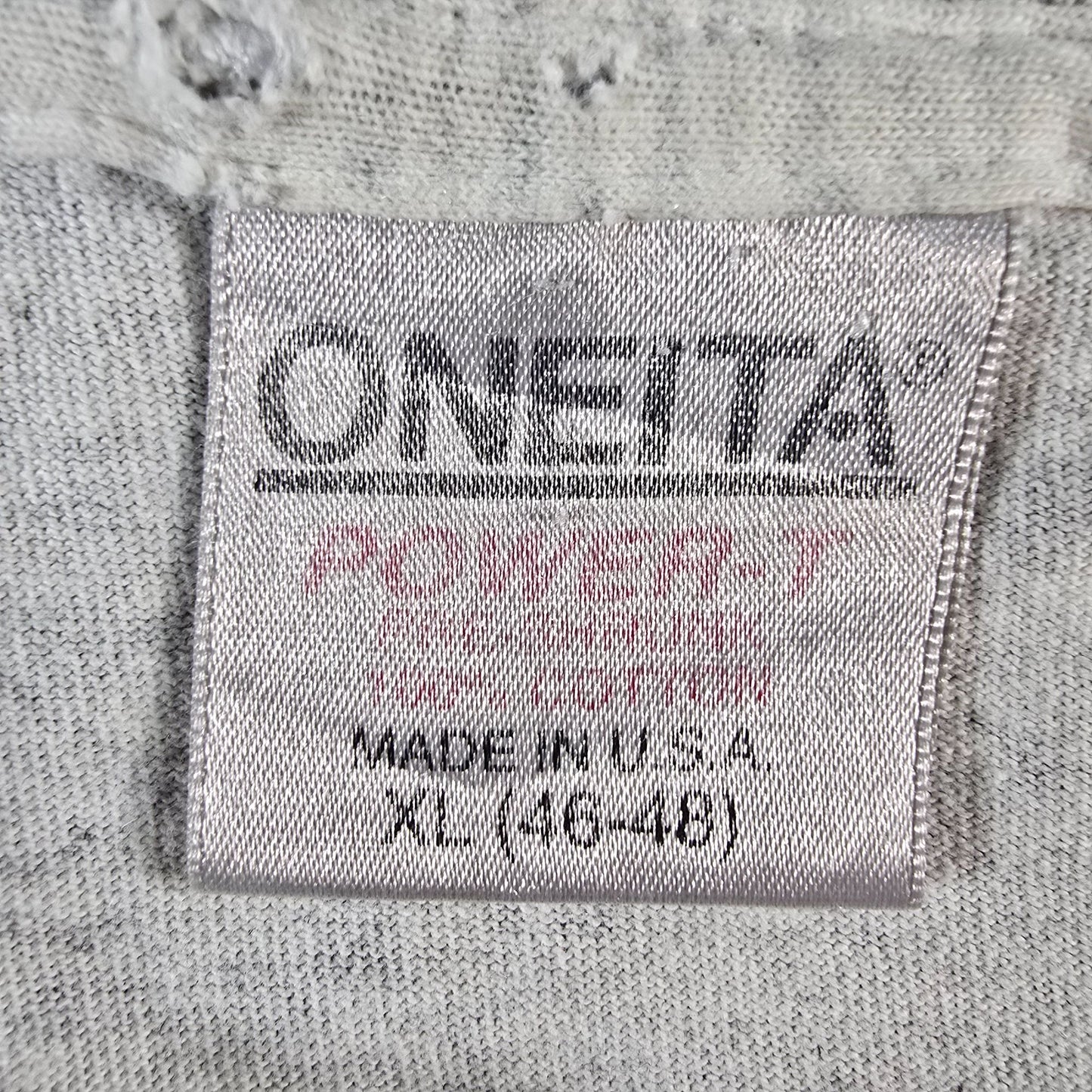 Distressed Vintage 1993 Oneita Power-T Cougars Baseball Reunion T-Shirt (XL)