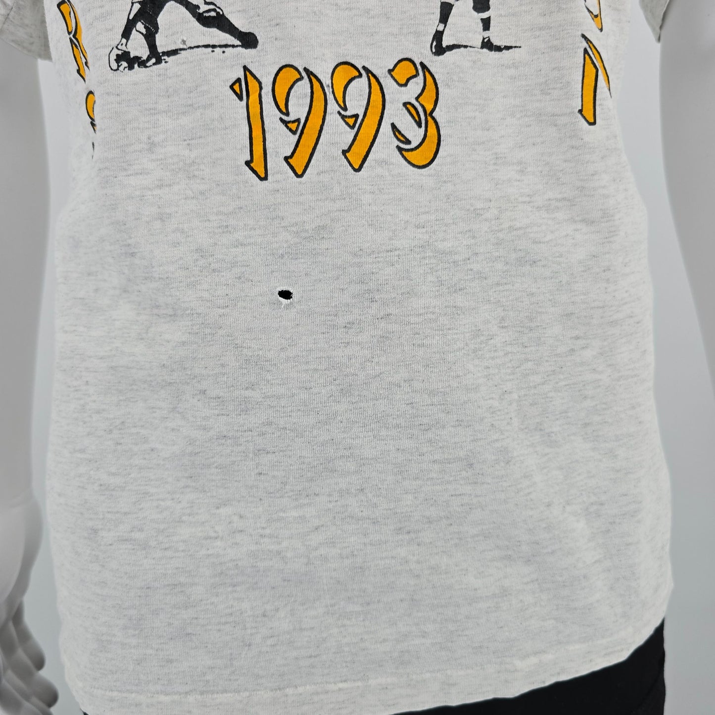 Distressed Vintage 1993 Oneita Power-T Cougars Baseball Reunion T-Shirt (XL)