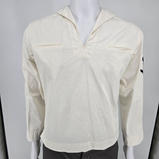 Vintage 1969 US Navy Logistics Specialist Undress White jumper Top (40R)