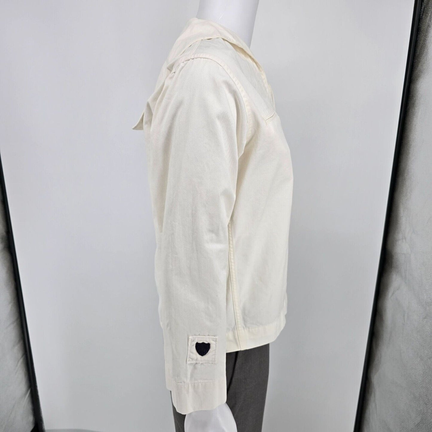 Vintage 1969 US Navy Logistics Specialist Undress White jumper Top (40R)