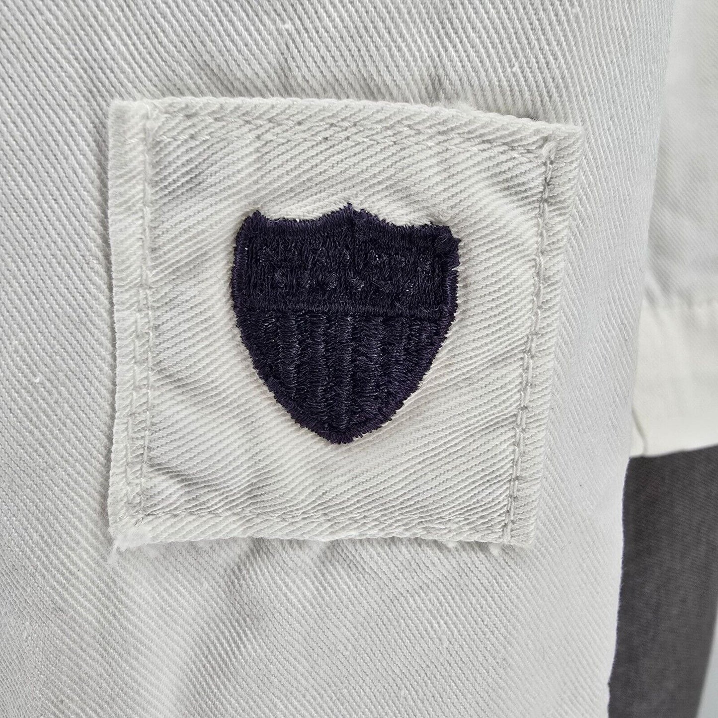 Vintage 1969 US Navy Logistics Specialist Undress White jumper Top (40R)