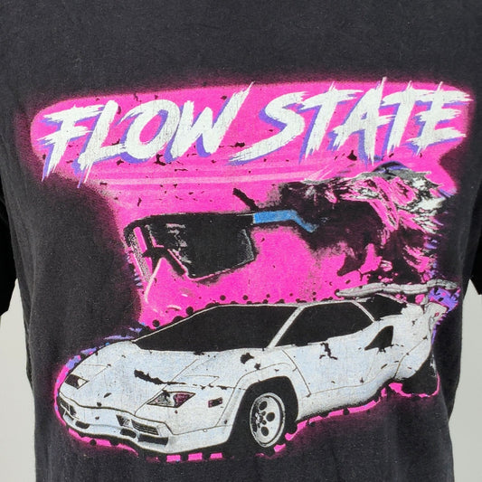 Promix Flow State 1986 Lamborghini Countach Black Graphic T-Shirt (Large)