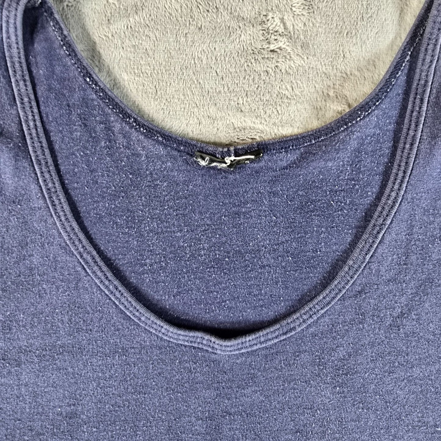 Vintage 1990s Maui and Sons Faded Blue Shark Logo Surf/Skate Tank Top (L)