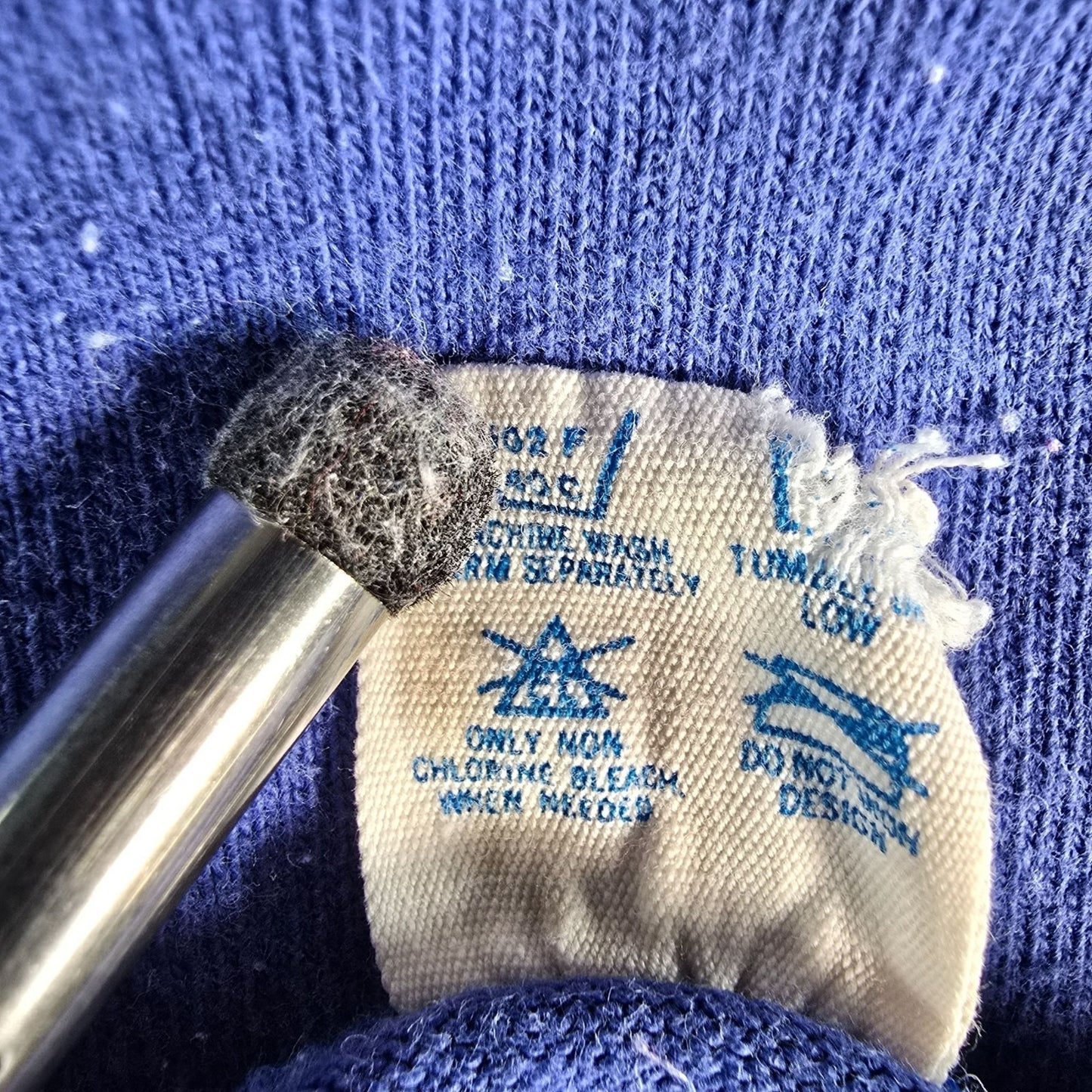 Distressed Vintage 1980s Champion USA Script Logo Blue Athletic Tank Top (S)