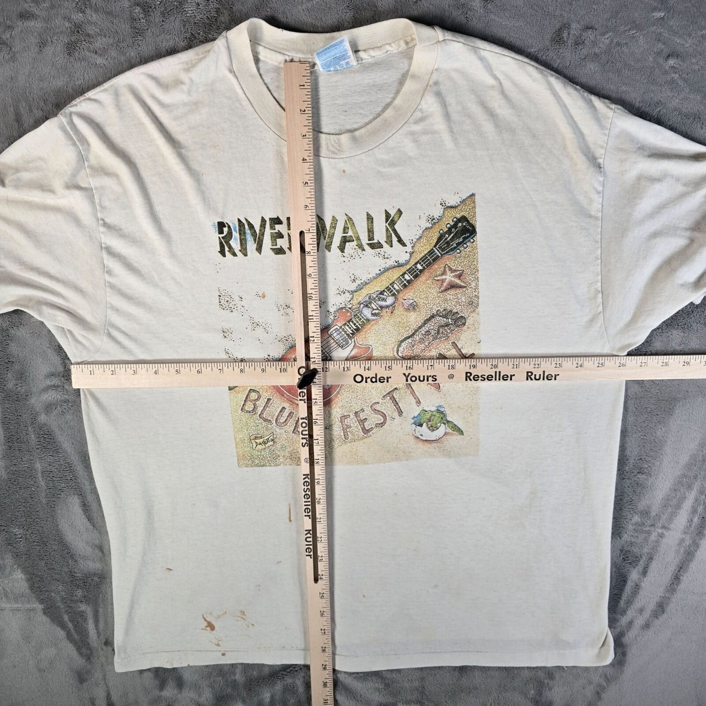 Distressed Vintage 1994 Fort Lauderdale Riverwalk Blues Festival T-Shirt (XXL)