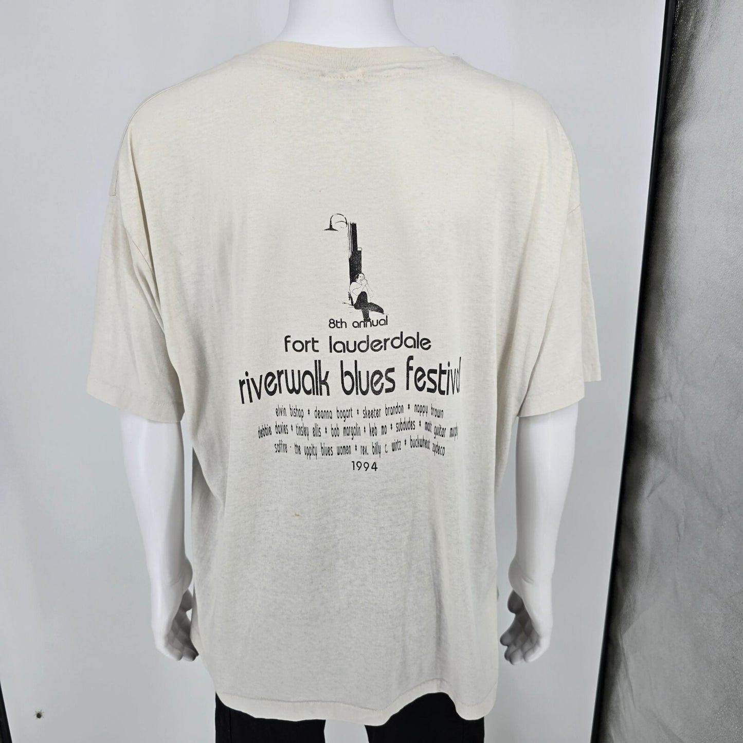 Distressed Vintage 1994 Fort Lauderdale Riverwalk Blues Festival T-Shirt (XXL)