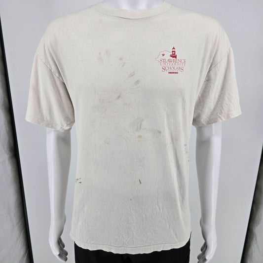 Distressed Vintage 1996 St. Lawrence University Scholars Weekend SLU T-Shirt -XL