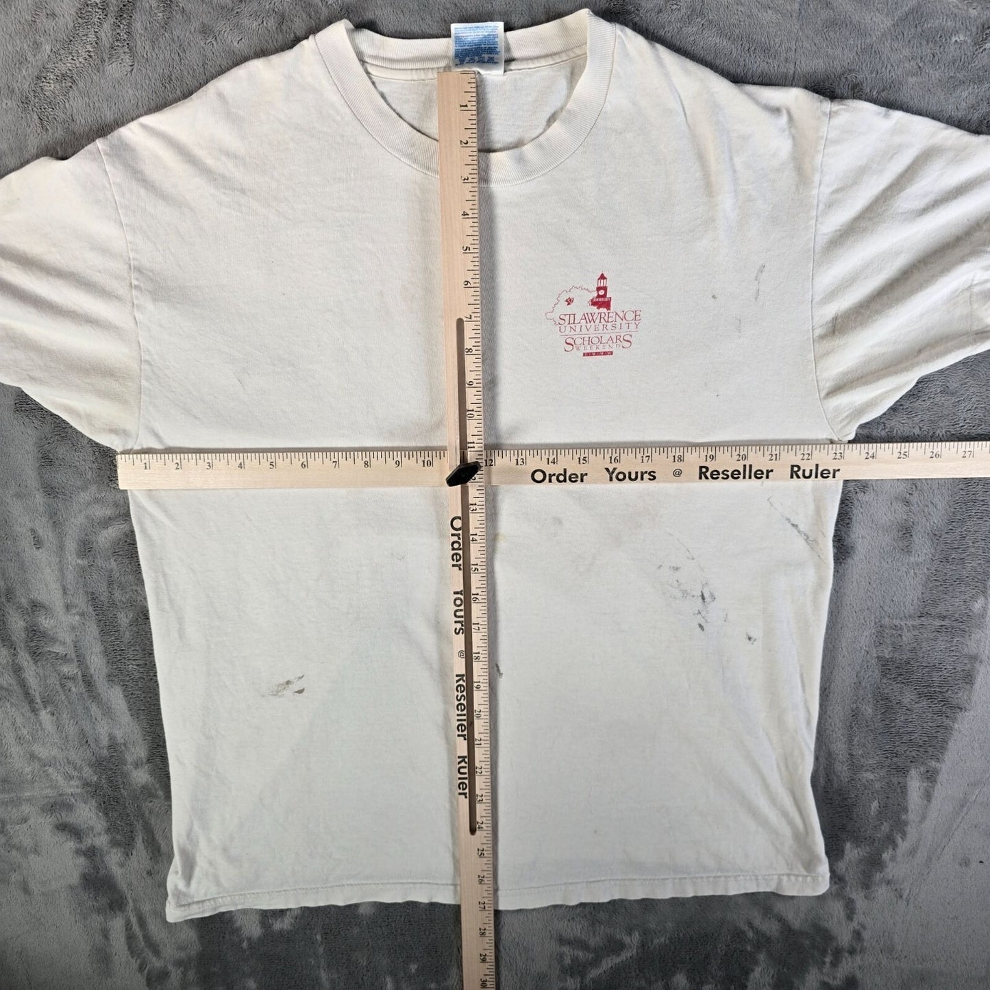 Distressed Vintage 1996 St. Lawrence University Scholars Weekend SLU T-Shirt -XL