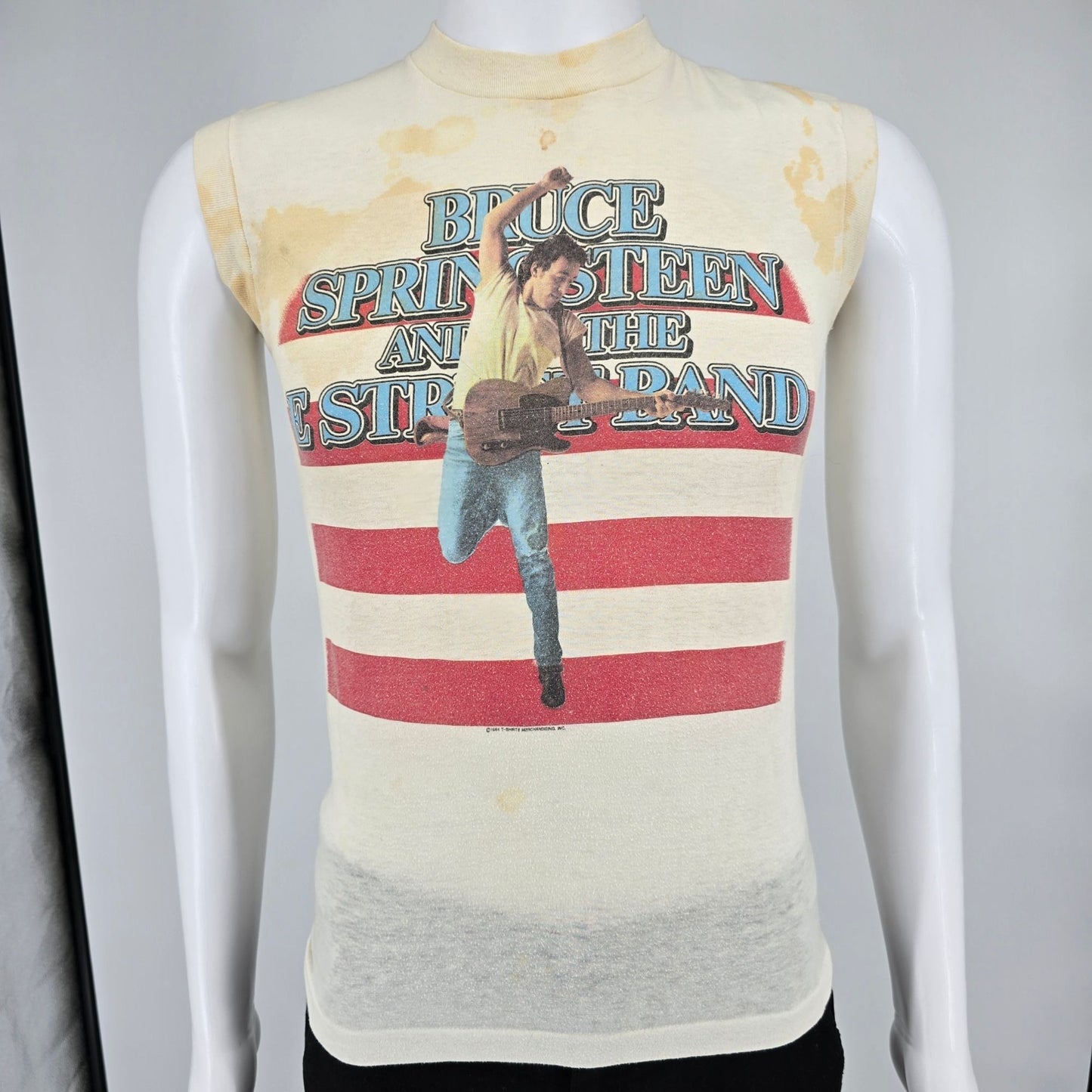 Distressed Vintage 1980s Bruce Springsteen Born in the USA Tour Muscle Tee (S)