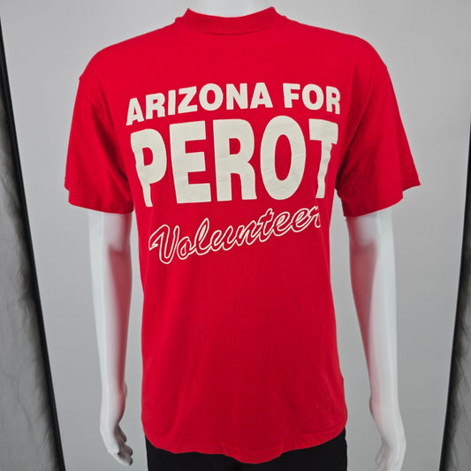 Vintage 1992 Arizona For Perot Volunteer Presidential Campaign T-Shirt (M/L)