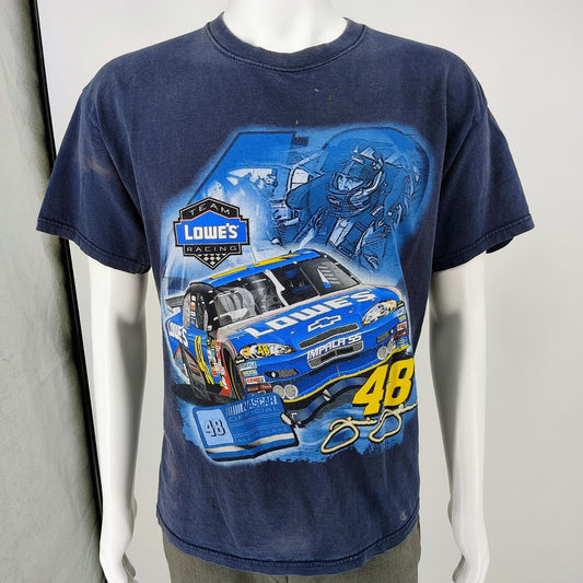 Y2K Thrashed Winner's Circle NASCAR Team Lowe's Racing Jimmy Johnson Shirt (L)