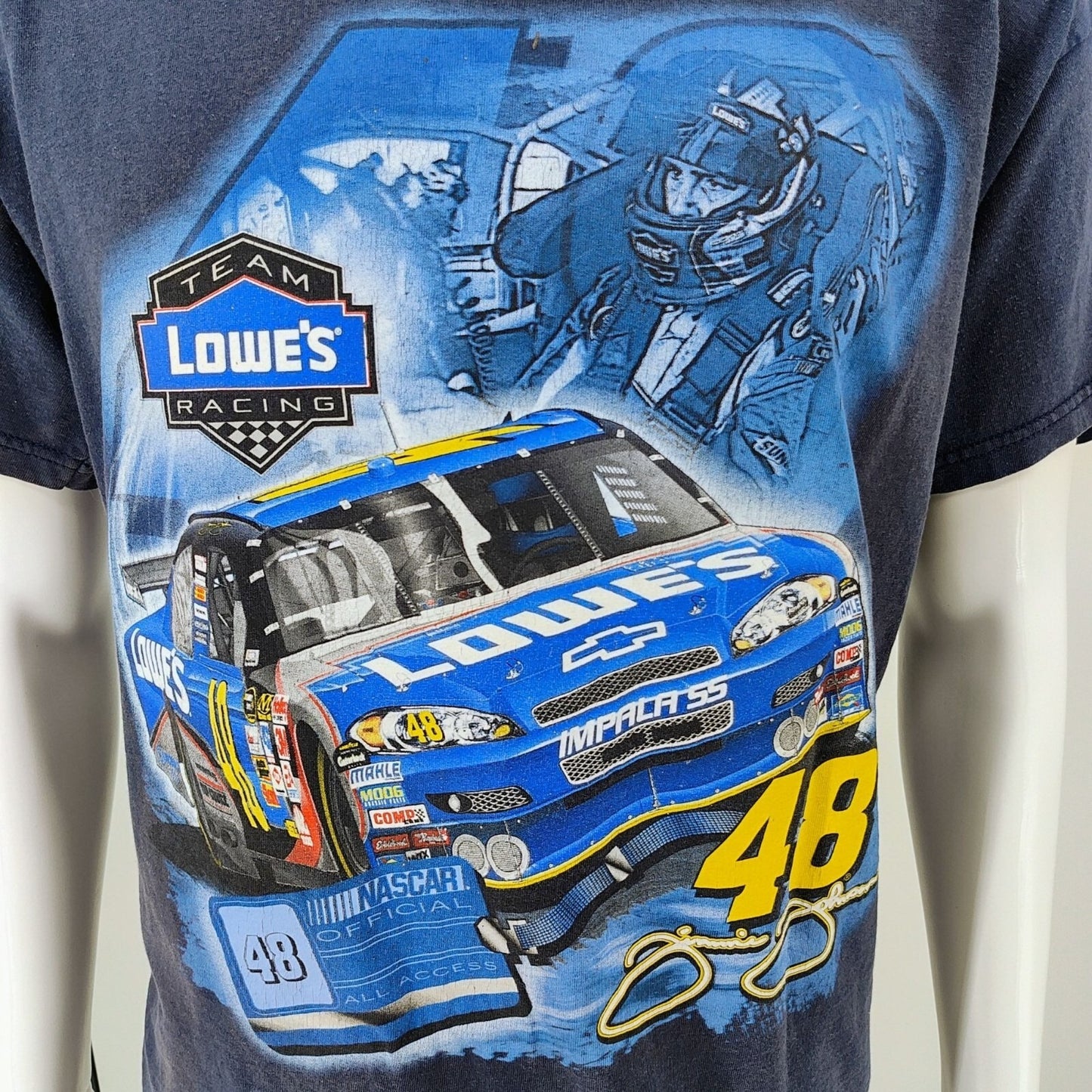 Y2K Thrashed Winner's Circle NASCAR Team Lowe's Racing Jimmy Johnson Shirt (L)