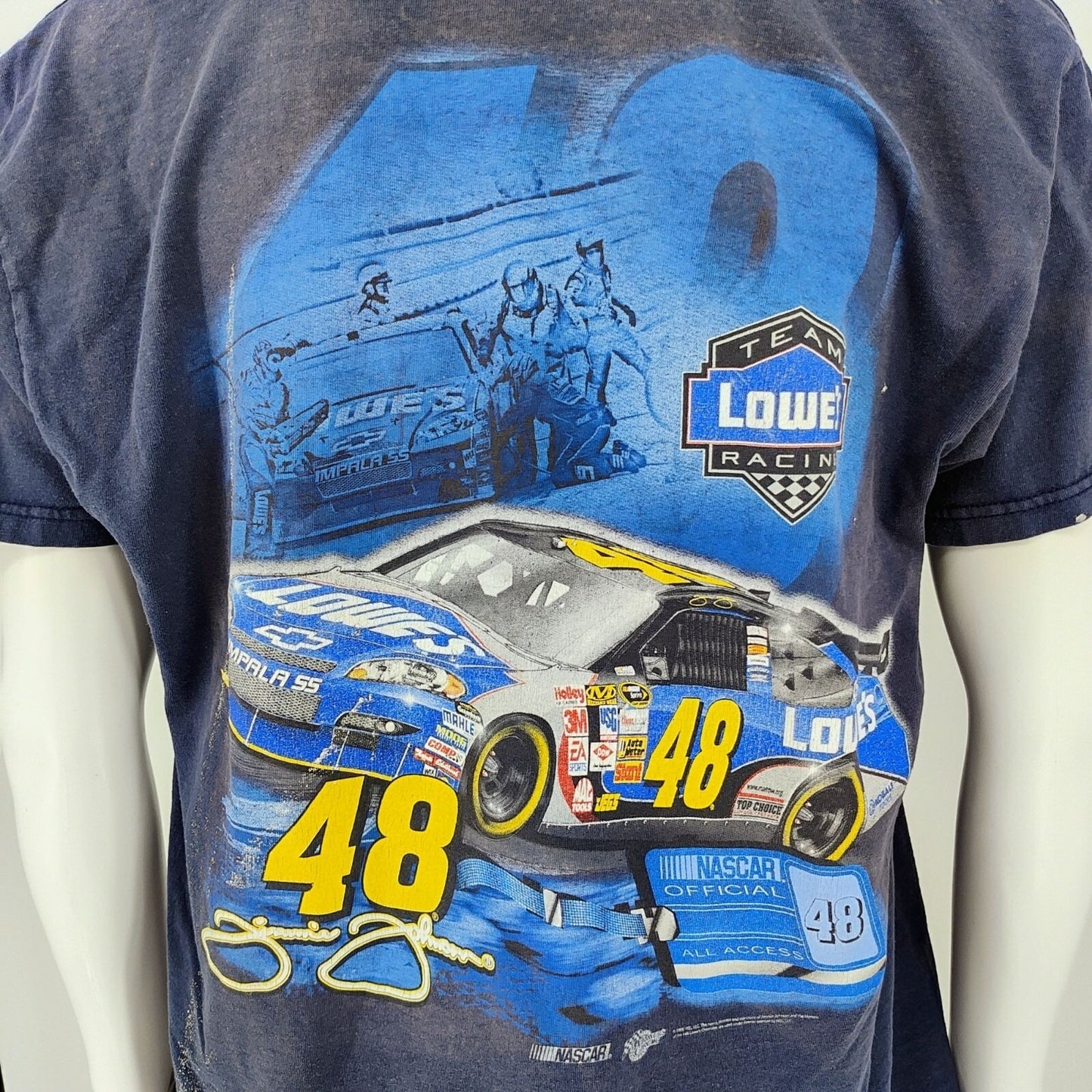 Y2K Thrashed Winner's Circle NASCAR Team Lowe's Racing Jimmy Johnson Shirt (L)