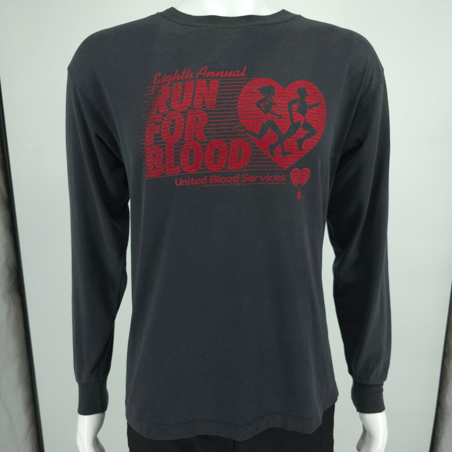 Vintage 1980s Eighth Annual Run for Blood United Blood Services T-Shirt (L)
