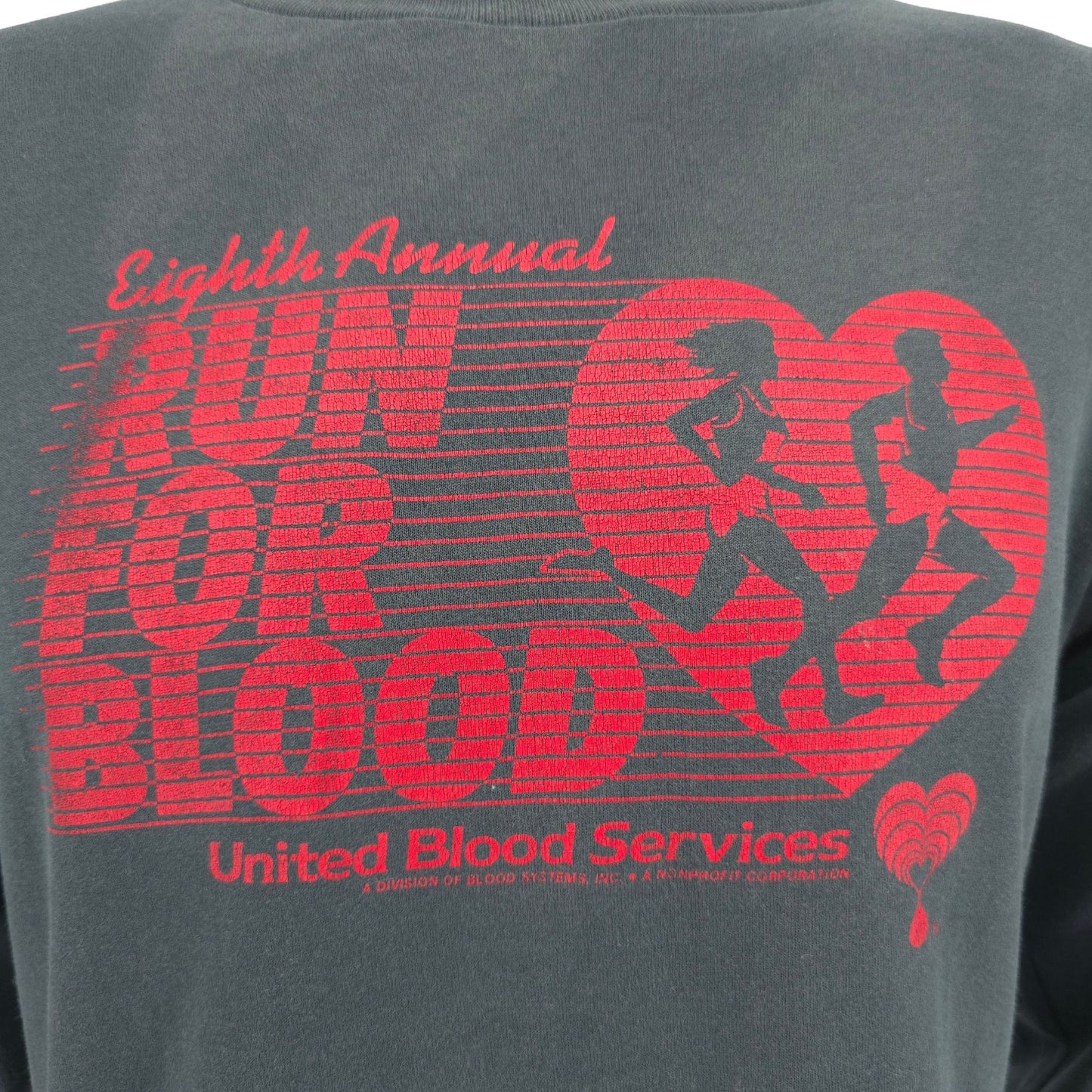 Vintage 1980s Eighth Annual Run for Blood United Blood Services T-Shirt (L)