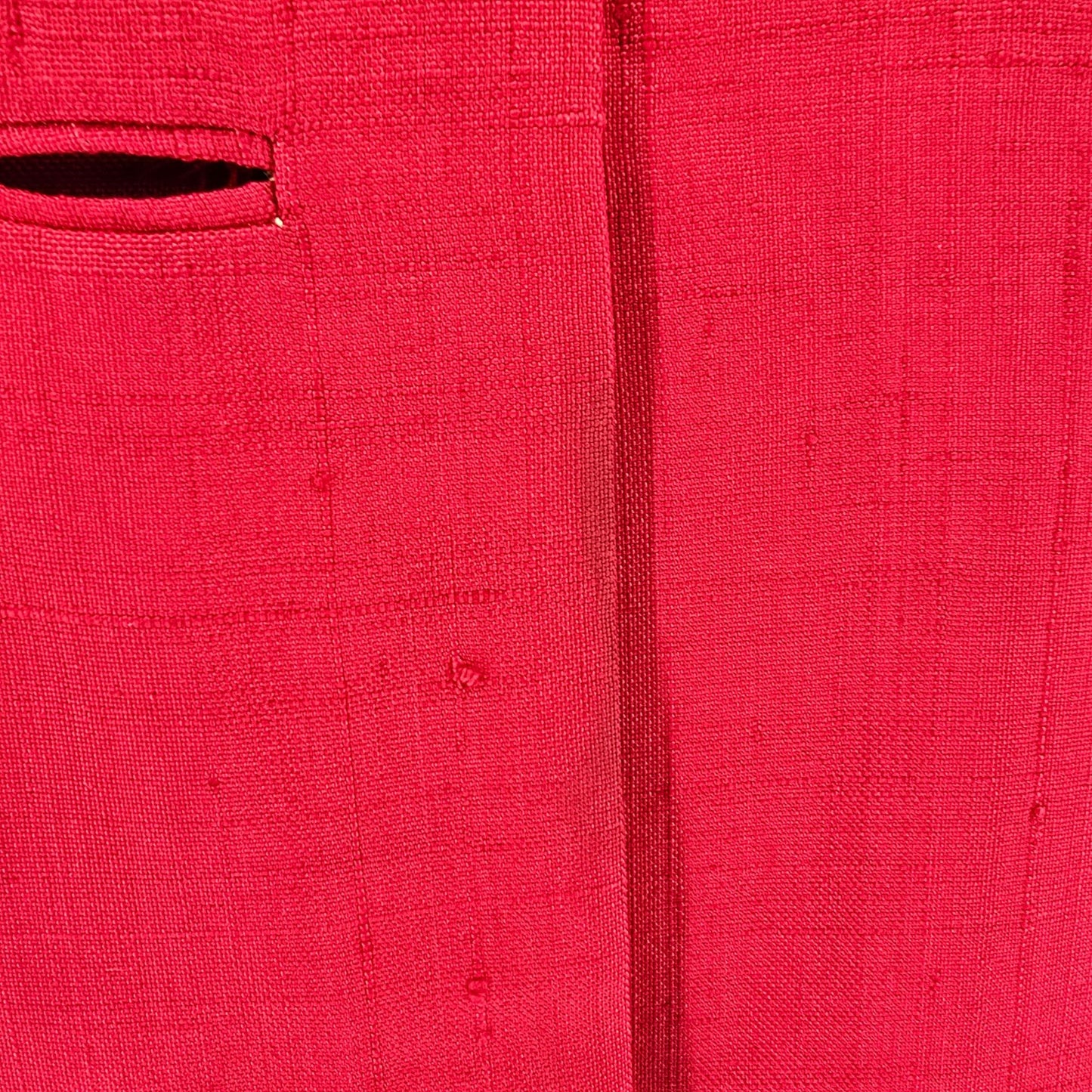 Vintage 1960s Bullock's Wilshire Los Angeles Red Shantung Silk Mod Coat (L)