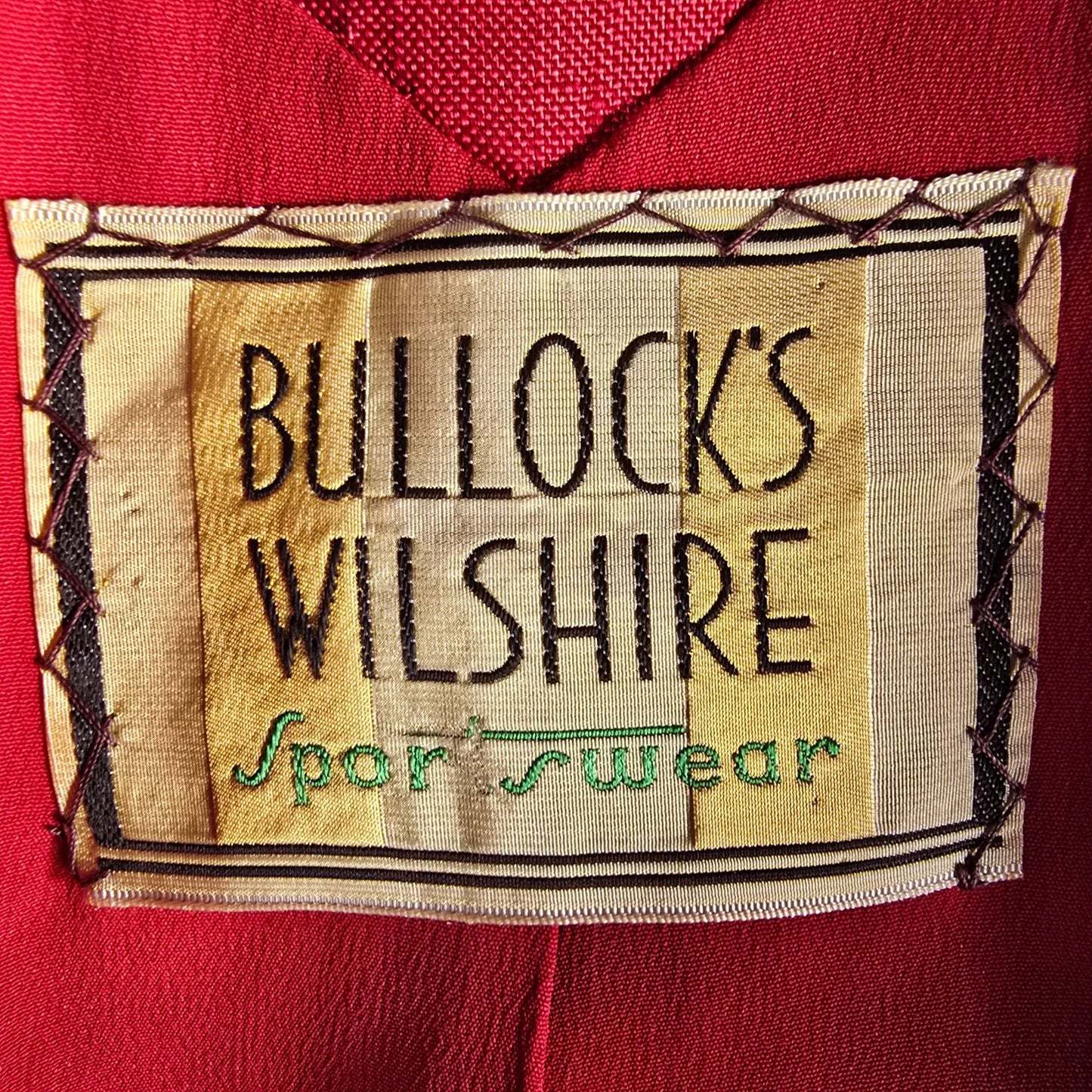 Vintage 1960s Bullock's Wilshire Los Angeles Red Shantung Silk Mod Coat (L)