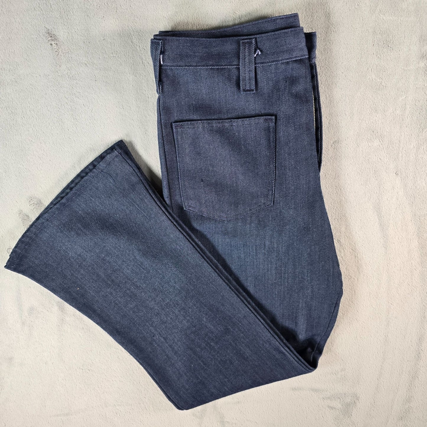 Vintage 1970s Sears Jean Joint Perma-Prest Denim Bell Bottom Jeans (32x30)