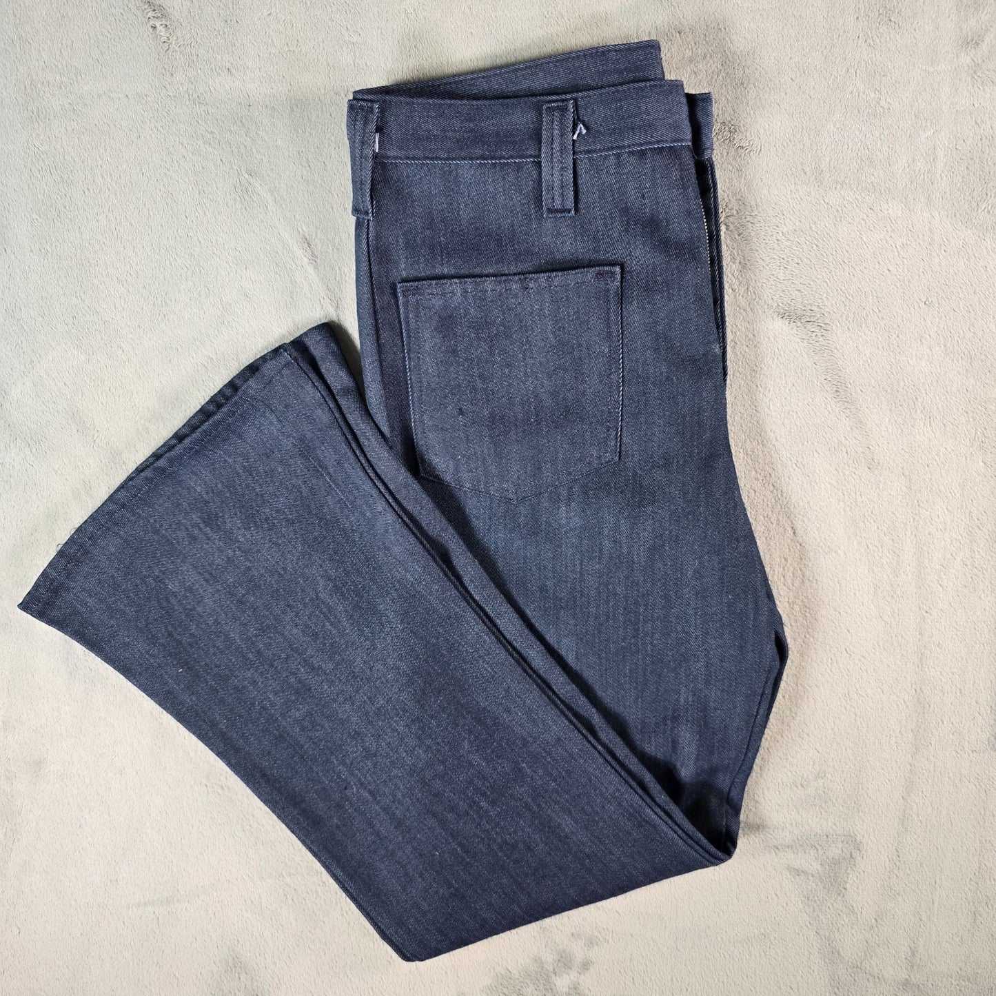 Vintage 1970s Sears Jean Joint Perma-Prest Denim Bell Bottom Jeans (32x30)