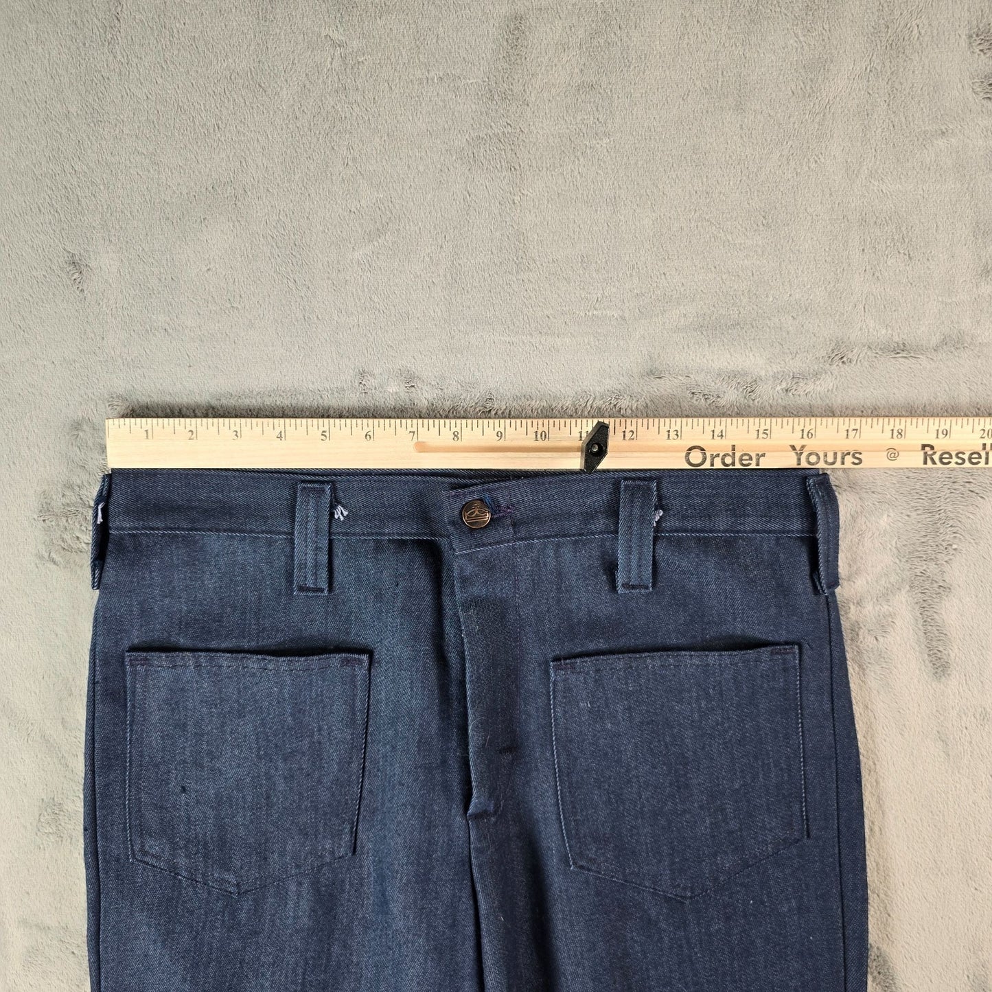 Vintage 1970s Sears Jean Joint Perma-Prest Denim Bell Bottom Jeans (32x30)