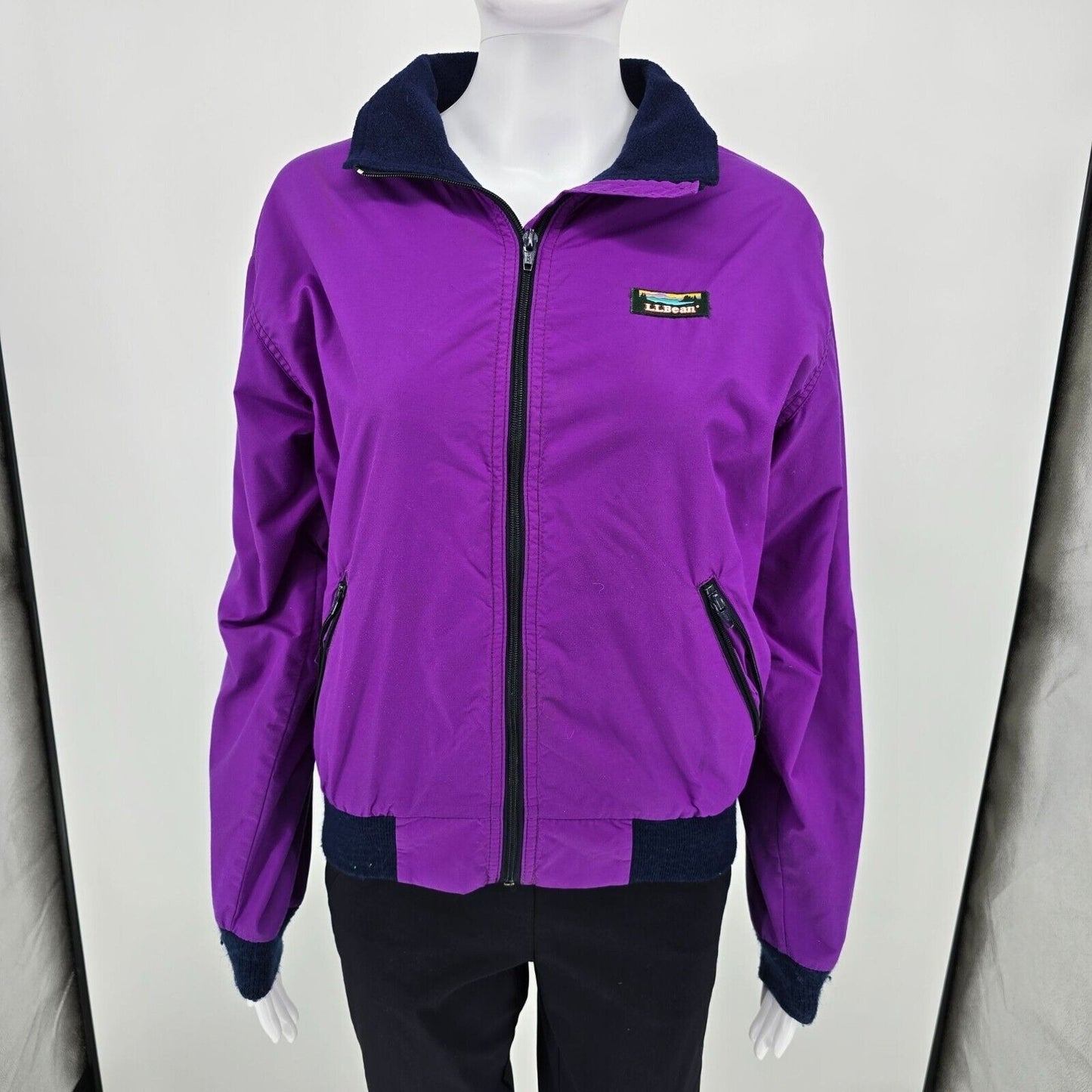 Vintage 1990s L.L. Bean Womens Purple Three-Season Jacket Fleece-Lined Jacket -L