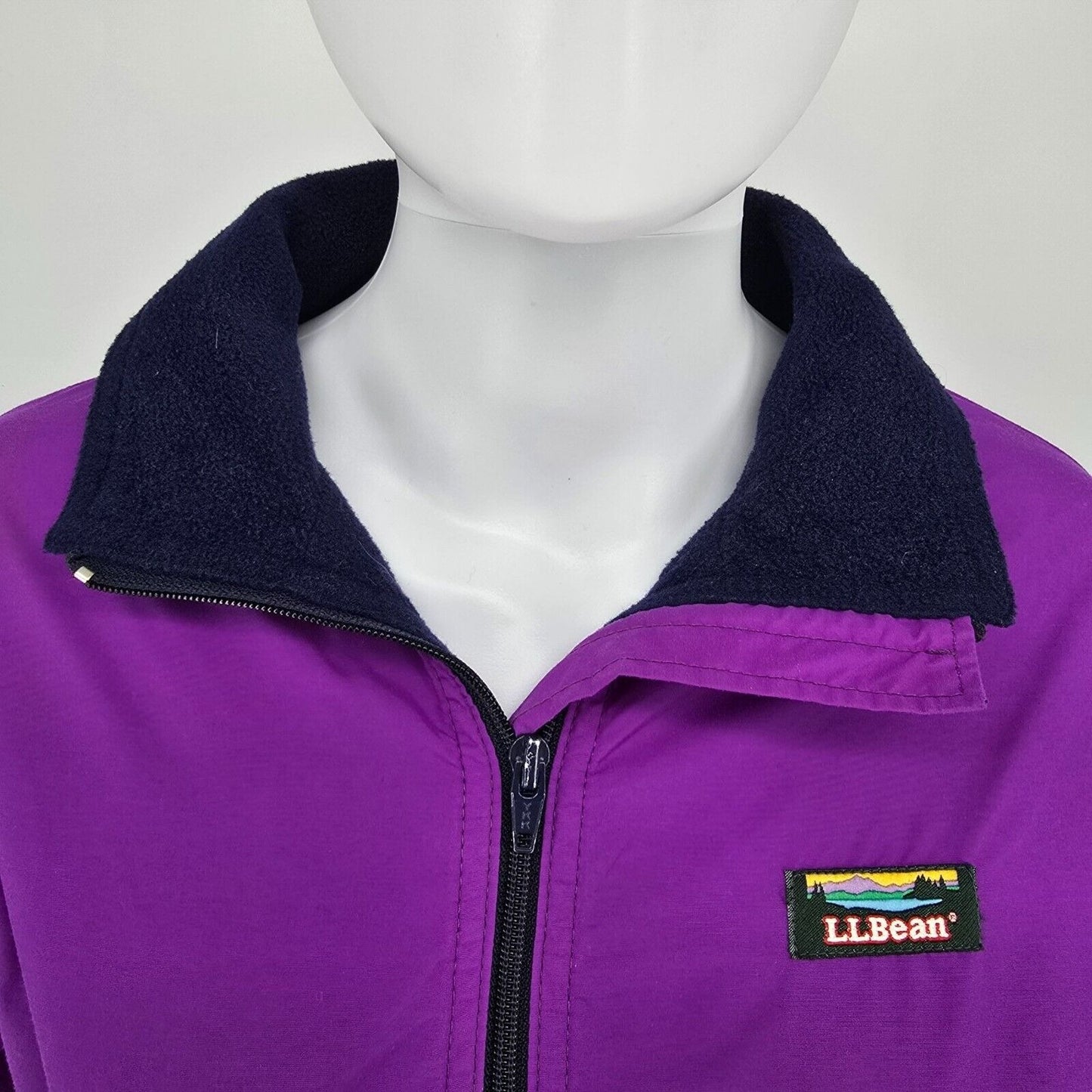 Vintage 1990s L.L. Bean Womens Purple Three-Season Jacket Fleece-Lined Jacket -L