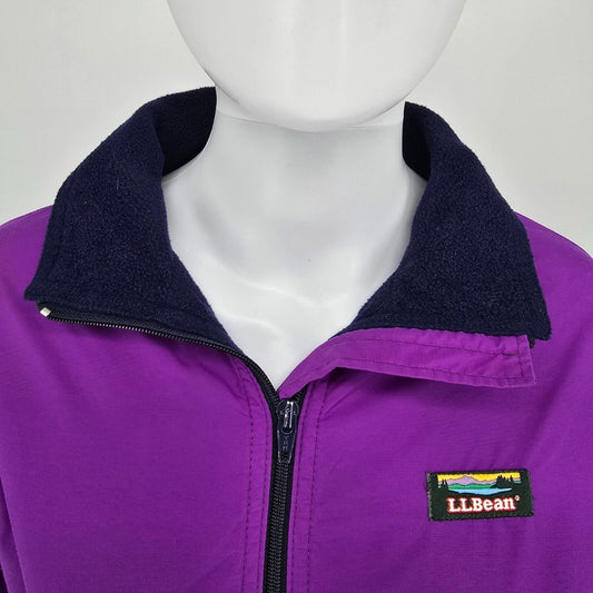 Vintage 1990s L.L. Bean Womens Purple Three-Season Jacket Fleece-Lined Jacket -L