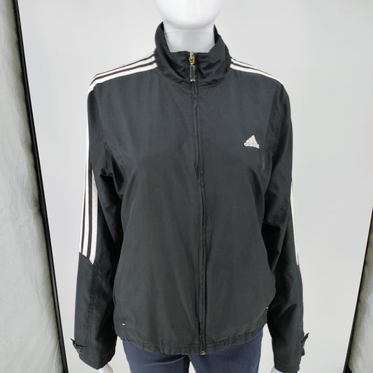 Adidas 2009 Black and White Classic Three Stripe Womens Track Jacket (Large)