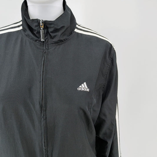 Adidas 2009 Black and White Classic Three Stripe Womens Track Jacket (Large)