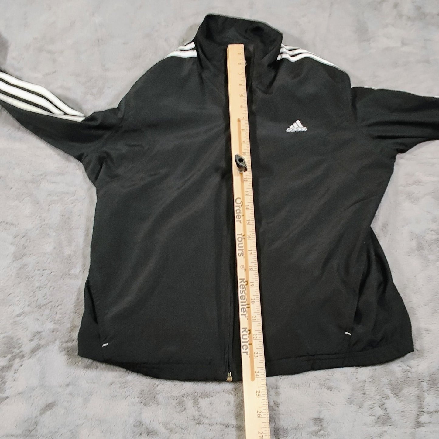 Adidas 2009 Black and White Classic Three Stripe Womens Track Jacket (Large)