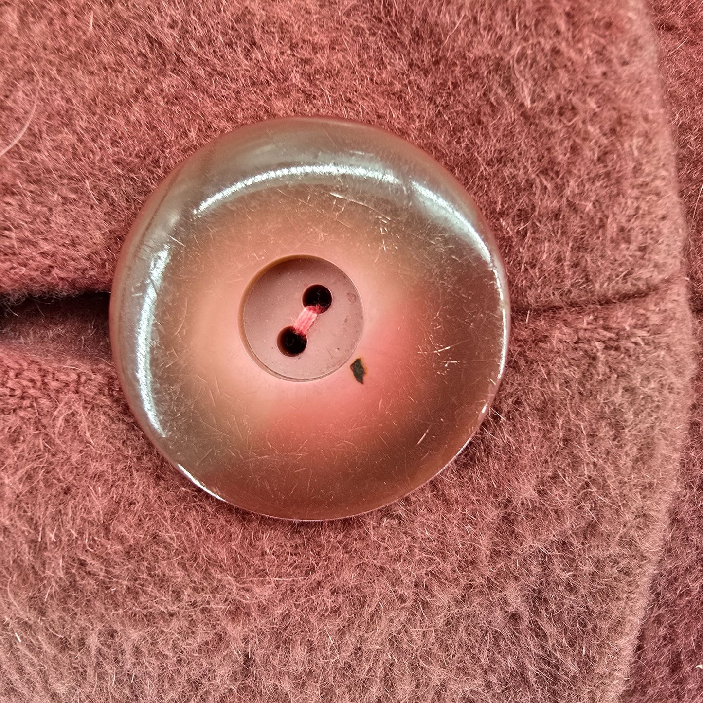 Distressed Vintage 1960s Youthcraft Women's Dyed Red Wool Bouclé Mod Coat (L)